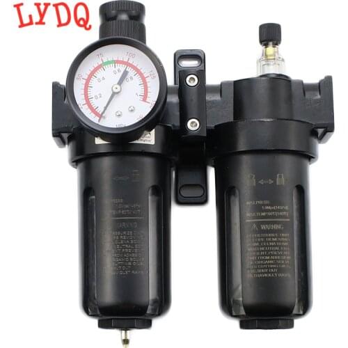 Pneumatic Air Filter Regulator Lubricator Combinations Water Oil Separator 1/4'' 3/8'' 1/2'' Black SFC-200A 0-1Mpa 0-150PSI
