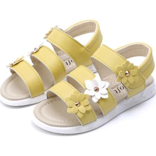 Hot Summer Girls Gladiator Sandals Baby Children Princess Roman Style Flower Shoes for 1-14 Years Kids Summer Beach Shoes