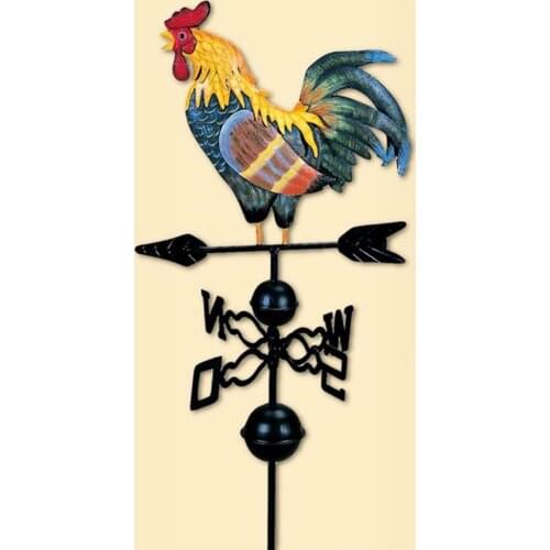 Weather Vane, Cockerel Wind Vane Weathervane Iron Structure - Colorful Rooster