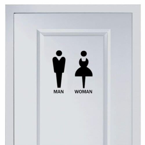 Simple marks for men and womens toilet sticker Vinyl Fashion for Shop Office Home Cafe Hotel Toilets Door Decor Wall Stickers