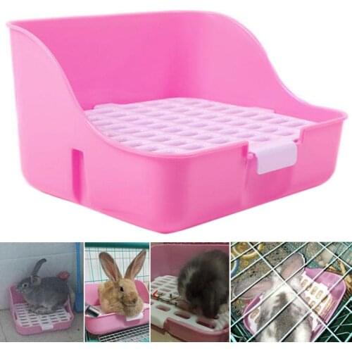 Pet Rabbit Guinea Pig Chinchillas Toilet Plastic Multicolor Rabbit Cleaning Rabbit Toilet Buckle Design Small Pet Accessories