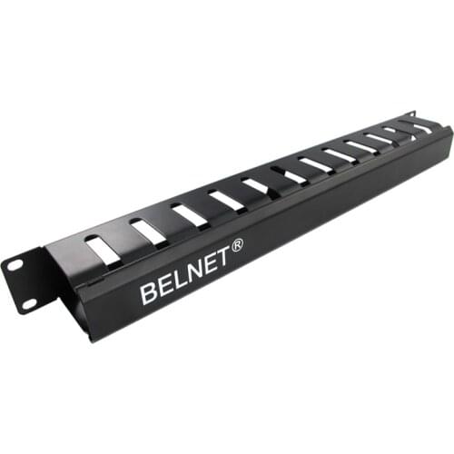 RJ45 Ethernet Cable Manager organizer 1U 19'' Inch metal with 12 slot Rack Mount Horizontal Cable management for network cabinet