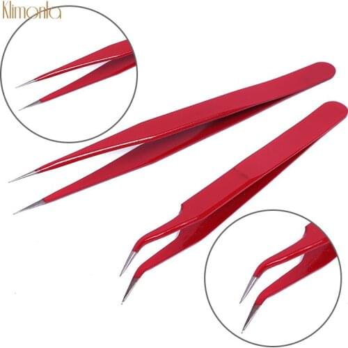 1pcs Straight Curved Stainless Steel Nail Tweezers Eyebrow Eyelash Rhinestone Nail Nipper Pickers Manicure Nail Art Tools