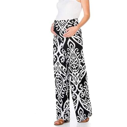 Wide Leg maternity Pants qmilch pregnancy trousers maternity leggings for pregnant women printed pants plus size pants bohemia