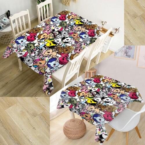 Customizable 3D Tablecloth Tokidoki Waterproof Thicken Rectangular Square Wedding Table Cloth 90X90cm,100X140cm