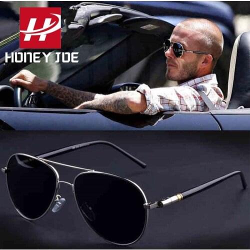Mens Polarized Driving Sunglasses Vintage Pilot Eyewear Retro Shades Metal Eyeglasses Sport Sun Glasses Men Spring Hinge UV400