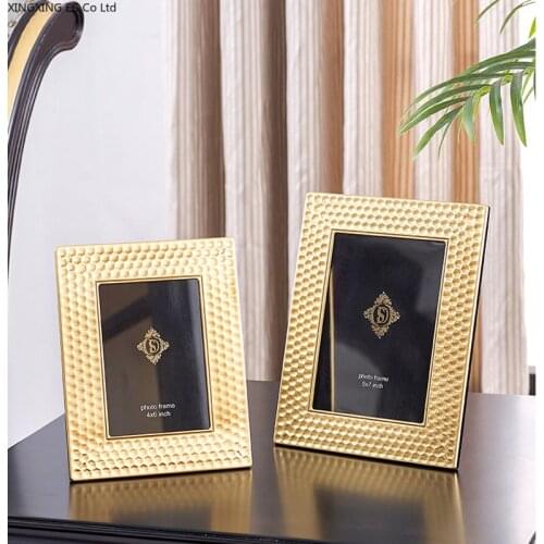 Light Luxury Pure Copper Photo Frame Set Model Room Bedroom High-end Brass Photo Frame Office Desktop Decoration Ornaments