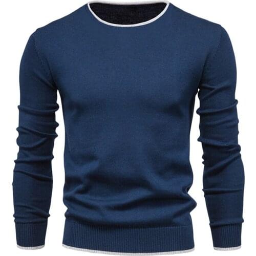 New Fashion Men Long Sleeve Knitted Sweater Solid Colour O-Neck Pullovers Soft Warm Basic Tops Casual Multicolor Mens Clothes