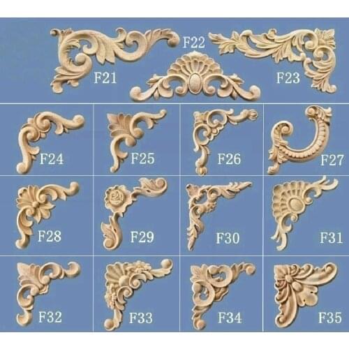 Solid wood corner flower Dongyang wood carving Chinese style antique cabinet background wall guard board cabinet door carved dec