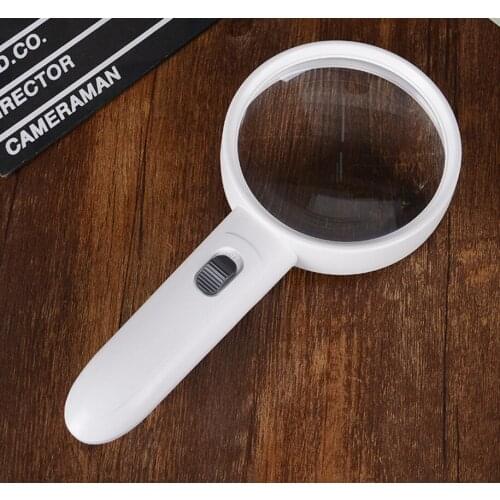 4X 90mm Double Lens Toys Gift Magnifier LED Illuminated Educational Insects Observer Children Handheld Reading magnifying glass