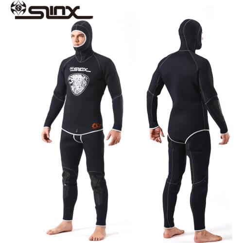 SLINX 5MM Two-pieces Long Sleeve Wetsuit(Jackets Pants Sold Separately) Winter Warmth Diving Suit Full Body Surf Divingde Hooded