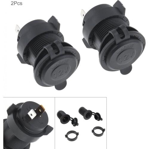 2pcs 12V Universale Waterproof Car/ Motorcycle Cigarette Lighter Socket Connector Adapter Charger
