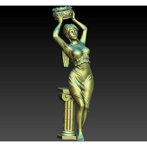 3D carved figure sculpture 3d model for cnc machine in STL file format Ancient European women