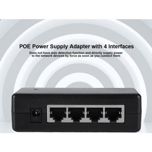 4 PoE Switch Injector Power Over Ethernet NO Power AdapterDC12V-48V for IP Camera High Quality