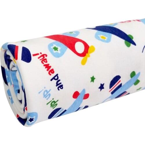 50x40cm Airplan Stretchy Cotton Knitted Jersey Fabric for DIY baby clothes, bibs, coated, bed sheets material