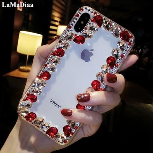 LaMaDiaa Luxury Bling Diamond Phone Cases For Xiaomi mi 10 6 8 Lite 9 SE 5X 6X A2 MAX2 MAX Case Fashion Glitter Rhinestone Cover