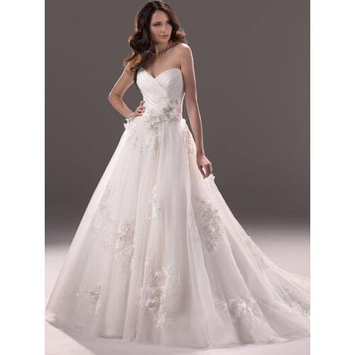 Flowers sweetheart appliques brides 2018 vestido de noiva fashionable casamento bridal gown lace Mother of the Bride Dresses