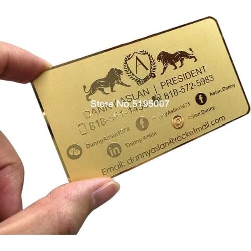 Cheap custom stainless steel gold metal/black/business card