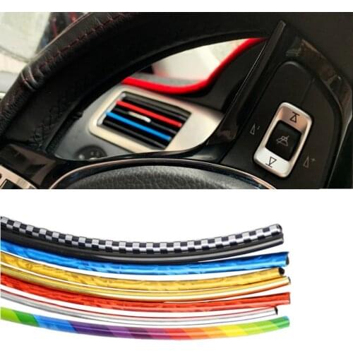 For Ford Audi Honda VW Mazda DIY Car Interior Chrome U Shape Air Conditioner Air Vent Grille Trim Outlet Blade Decorative Strip