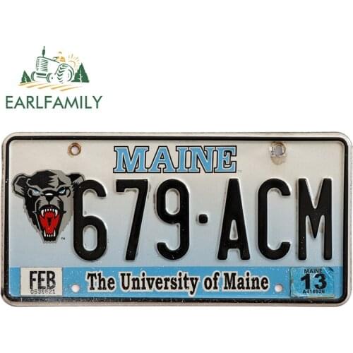 EARLFAMILY 30cm x 15.1cm for Maine License Plate Car Stickers Personality Camper Vinyl Material Car Styling Vehicle Decal