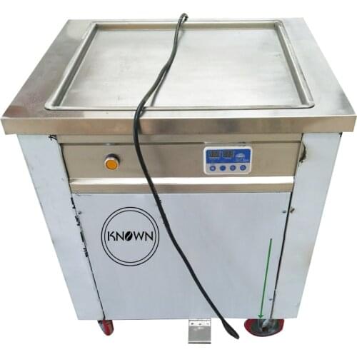 Electric Square Pan Fried Ice Cream Roll Maker Stainless Steel Thailand Ice Cream Frying Machine