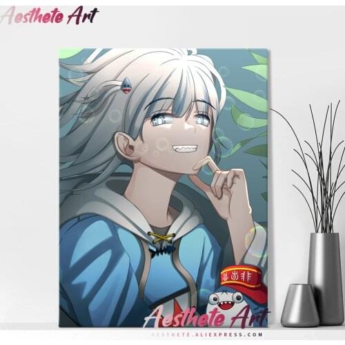 Gawr Gura Hololive Anime Decoration Home Decor Canvas Painting Living Room Wall Art Pictures Posters Manga Prints