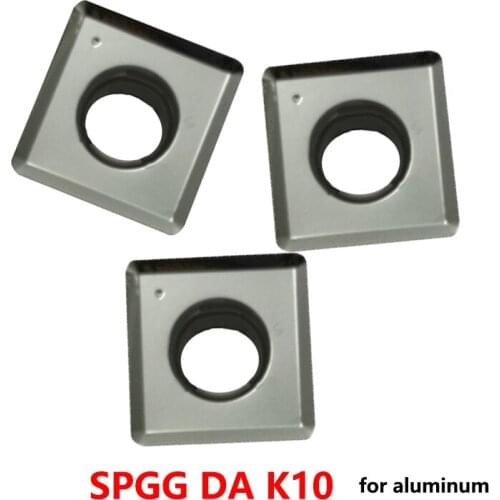 SPGG Carbide Inserts SPGG050204 SPGG060204 SPGG07T308 SPGG090408 SPGG110408 SPGG140512 DA K10 for Aluminum Lathe Cutter Original