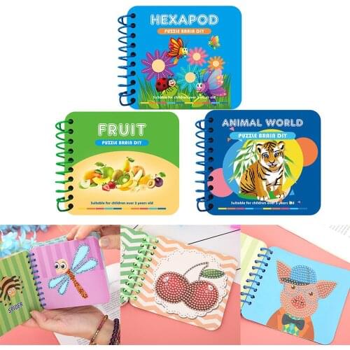 Animal Pattern Hexapod Fruits DIY Diamond Painting Kid Puzzle Toy Manual Picture Book Diamond Embroidery Handicraft Kids Gift