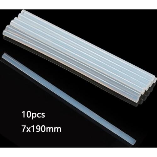10pcs/set 7mmx190mm Hot-melt Gun Glue Sticks Gun Adhesive DIY Repair Tools Alloy Accessories Transparent/Black