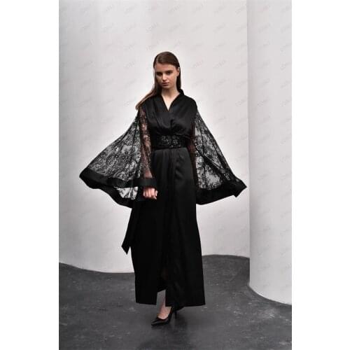 LO&LI Womens Sexy Robe Dress Lingerie Summer Robe Silk Satin Robe Bridal Wedding Bridesmaid Bride Kimono Dressing Gown