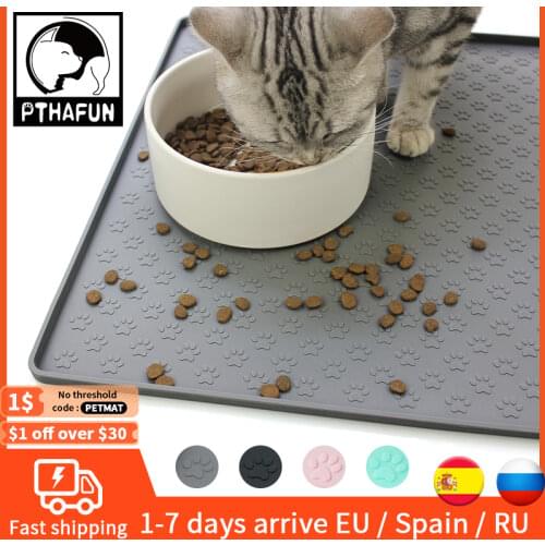 Pet Food Mat Pet Placemat For Puppy Pet Bowl Pad Dogs and Cats Waterproof Feeding Mat Prevent Food and Water Overflow Silicone