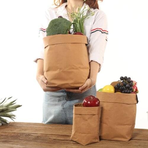 Kraft Paper Storage Bags Washable Plants Vegetable Grow Bag Flower Pot Bag Basket Flowerpot Cover Baby Clothing Toy Organizer