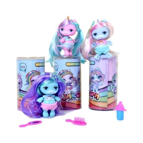 Fashion Doll Soft Stuffed Kawaii Unicorn Rubber Baby Girls Boys Play House Toy Interactive Dolls For Kids Gift