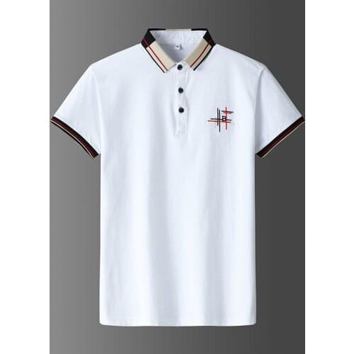Summer new men polo shirt high quality mens cotton short-sleeved solid color embroidery casual business Breathable polo shirt
