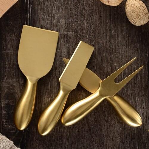 Golden Stainless Steel Cheese Knife Cream Knife Pizza Cutter Cheese Knife Cheese Knife Set Knife knife set kitchen knife set