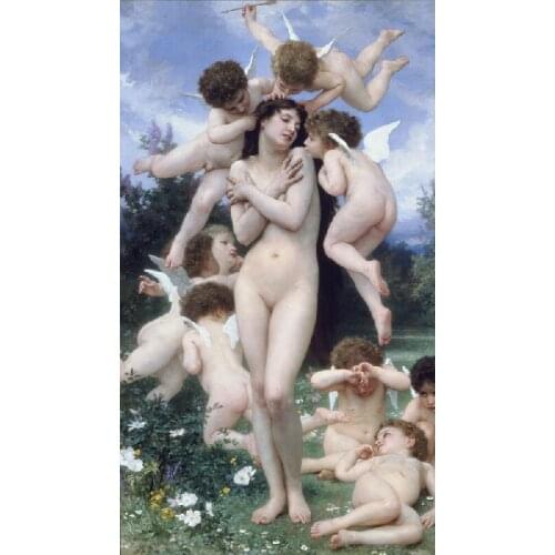 Canvas wall art famous picture canvas prints classical art picture The Return of Spring by William Adolphe Bouguereau