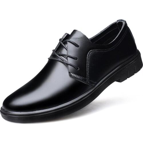 2021 New Mens Leather Shoes Business Suits British Casual Shoes Summer All-match Black Wedding Shoes Mens Shoes Waterproof