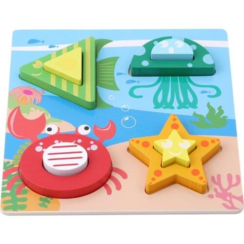 New Kid Educational Toys Baby Kids Wooden DIY Puzzle Cartoon Classic Cute Child Puzzle Toy Learning Educational Child Jigsaw Toy