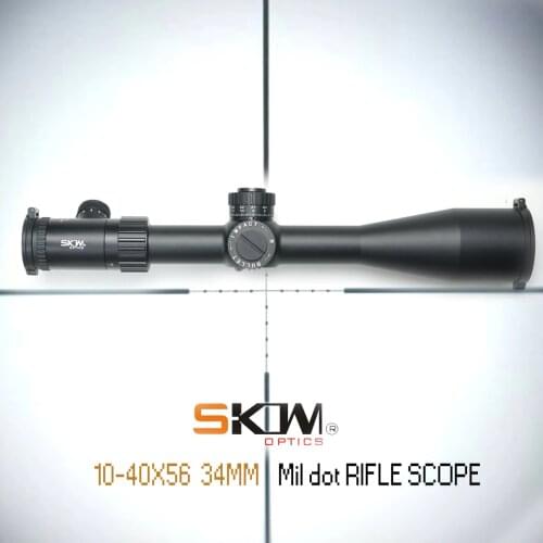 SKWoptics 10-40x56 Side Focus 34mm Rifle scope Long Range 34mm CNC Rings .308 .338 Illuminated Hunting Target Mil-dot Reticle