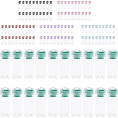 20 Pack 10ml Empty Sealed Sterile Serum Clear Glass Vials with Rubber Septa Seals Injection Vials