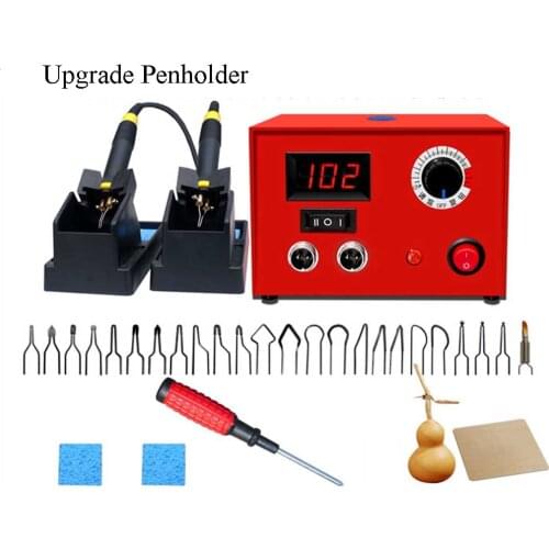 Wood Pyrography Tool Display Temperature Adjustable Welding Soldering Iron Burning Solder Pen 23pcs Wire Tips DIY Wood Painting