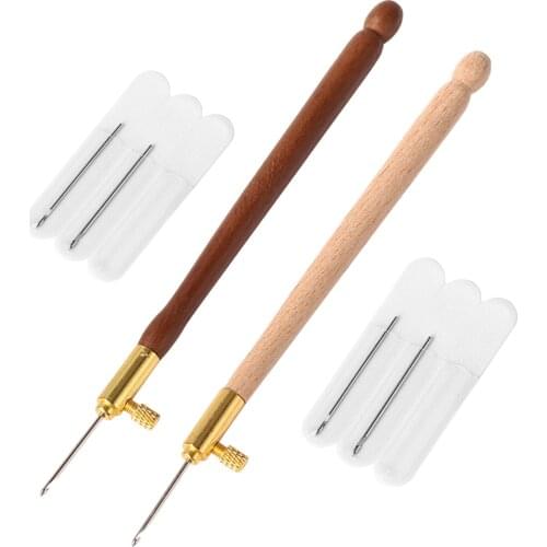 Embroidery Handle Tambour Crochet Hook with 3 Needles French Crochet Embroidery Beading Hoop Sewing Tool Set DIY Craft Dropship