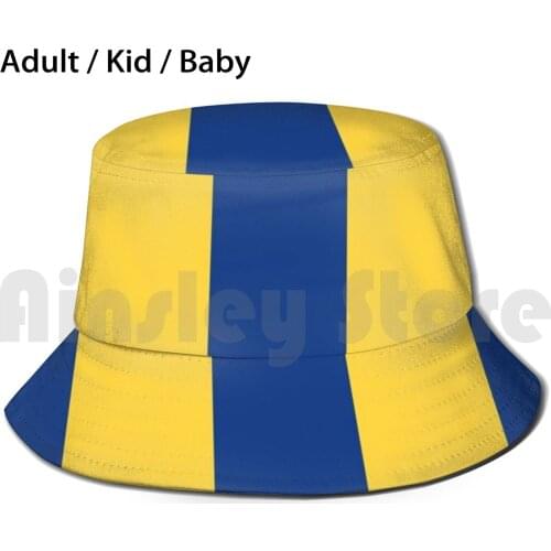 Leeds Retro 1994 Blue And Yellow Away Striped Sun Hat Foldable UV Protection Leeds United Lualaw Peacocks Dirty