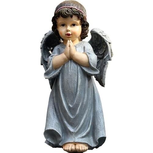 AMERICAN LITTLE ANGEL STATUE RESIN CRAFTS WINGS ANGEL FIGURE SCULPTURE OUTDOOR GARDEN COURTYARD DECORATION DESKTOP DECOR R2947
