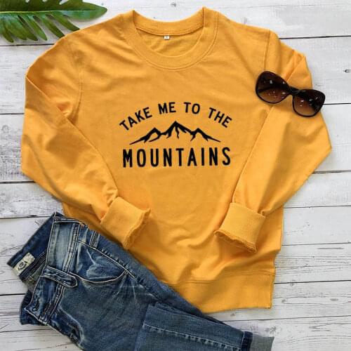 Sweatshirt Take Me To The Mountain New Arrival Unisex Funny Casual 100%Cotton Tops Camping Hiking Adventure Pullover outfits