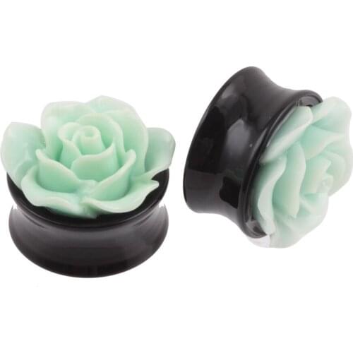 8-25mm 2Pcs Acrylic Ear Plugs Tunnels Gauges Earrings Piercing Flowers Ear Stretcher Expanders Ear Plug Piercing Body Jewelry