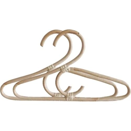 Rattan Clothes Hanger Nordic Style Kids Garments Organizer Rack Children Hanger Kids Room Decor Hangers for Clothes