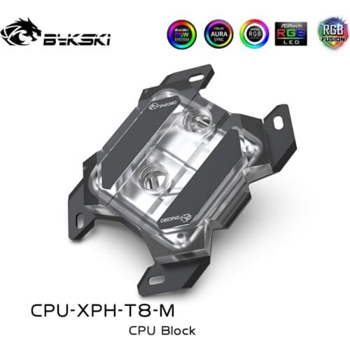 Bykski CPU Water Block Copper Armor Transperant For Ryzen7/5/3 AM4/3+/3/2+/2 FM2+/FM2/FM1 CPU Cooler RGB MOD Parts CPU-XPH-T8-M