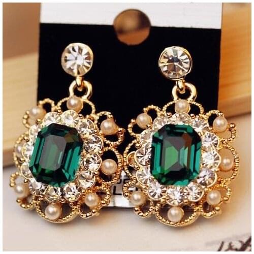 Jewelry Charm Fashion Wedding Earrings With Pearls Drop Earring Gold Crystal Dangle Earrings Jewelry Gift For Women