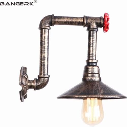 Retro Iron Water Pipe Wall Lamp Loft Decor LED Wall Light Fixtures Industrial Edison Wall Sconce Switch Bedside Home Lighting